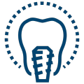 Blue Dental implant icon to show that this dentist in Gastonia, NC offers dental implants